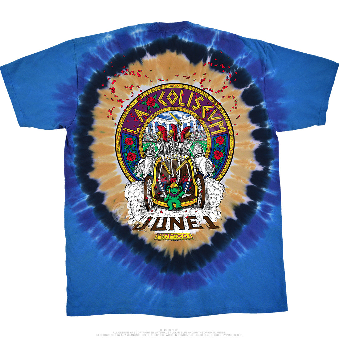 Liquid Blue Grateful Dead Chariot TD Tie-Dye Short Sleeve T-shirt