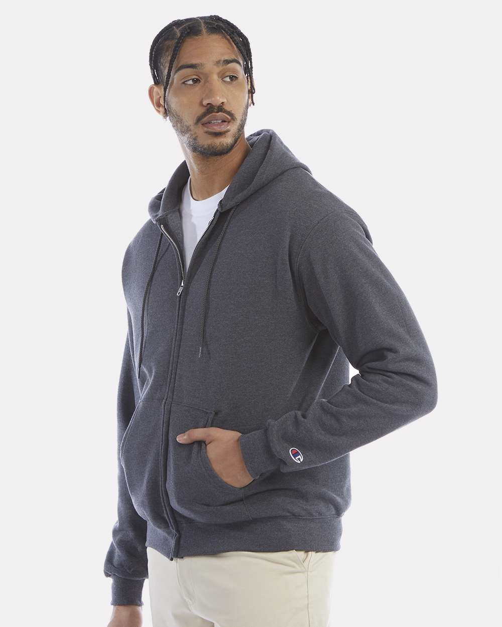 Champion Powerblend® Full-Zip Hooded Sweatshirt