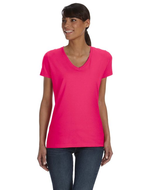 Fruit of the Loom Women HD Cotton V-Neck Short Sleeves T-Shirt