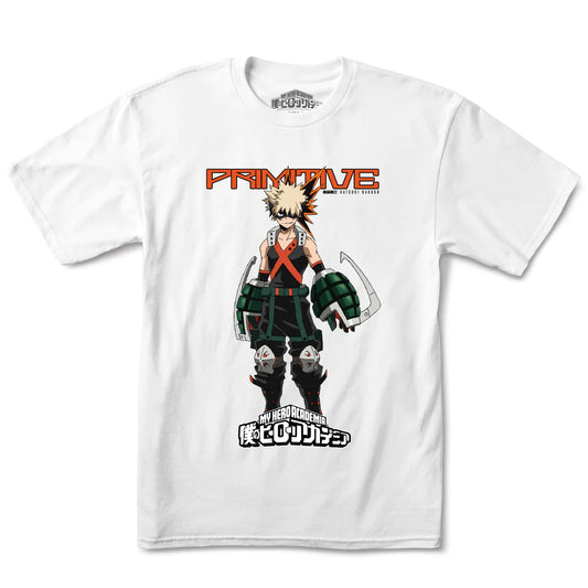 PRIMITIVE KATSUKI BAKUGO WHITE SHORT SLEEVE T-SHIRT