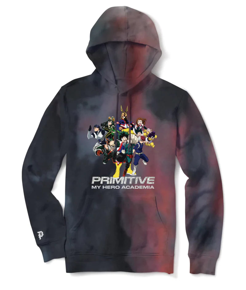 PRIMITIVE MY HERO ACADEMIA HOODIE (RED TIE DYE)