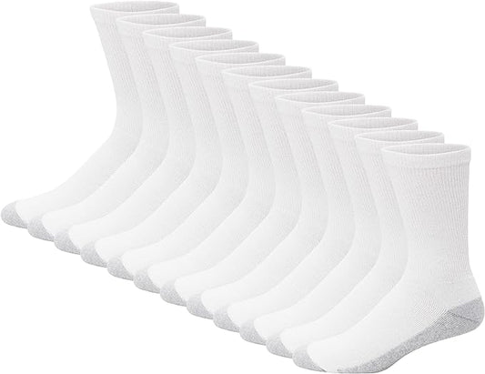 Hanes Men's Crew Socks Pack of 12 Cushion Comfort Cotton Fresh IQ size 6-12