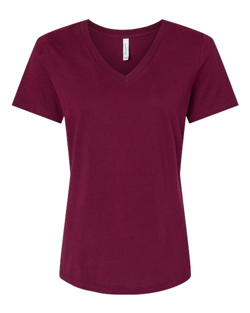 Bella+Canvas Women Relaxed Jersey V-Neck Short Sleeves T-Shirt