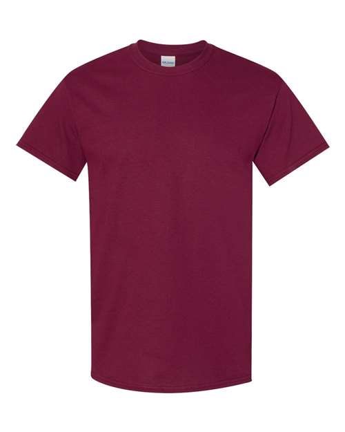 Gildan T-Shirt Uomo Ultra Cotton – Cotone 100% Prelavato – Colletto Rinforzato – Maniche Lunghe O Corte – Heather Navy/Bianco Taglia M