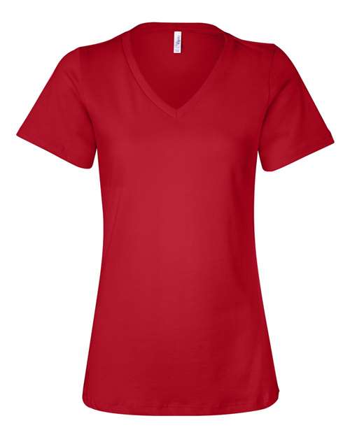 Bella+Canvas Women Relaxed Jersey V-Neck Short Sleeves T-Shirt